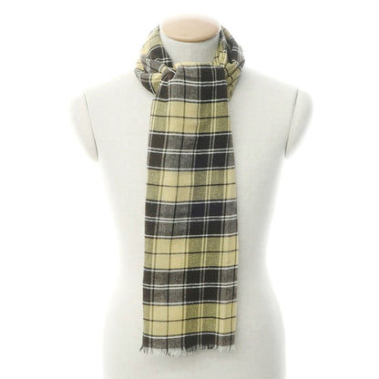 [Used] Fumagalli Silk Wool Check Scarf Yellow x Brown [Condition Rank A] [Men&