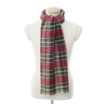 [Used] Fumagalli Silk Wool Check Scarf Brown x Red [Condition Rank A] [Men&