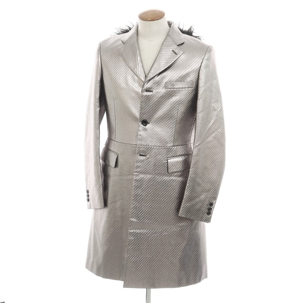 [Used] COMME des GARCONS HOMME PLUS 2023 Autumn/Winter Polyester Fur Chesterfield Coat Silver [M] [Condition Rank A] [Men&