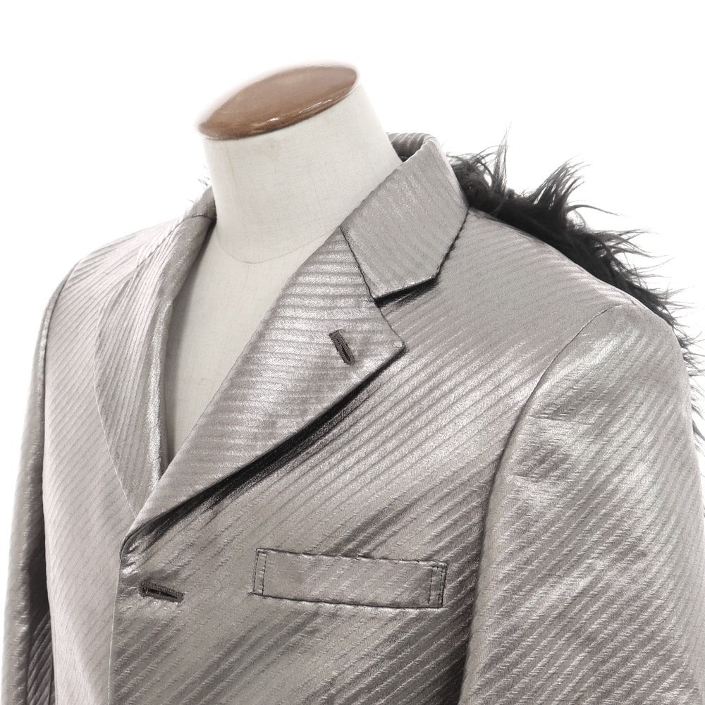 [Used] COMME des GARCONS HOMME PLUS 2023 Autumn/Winter Polyester Fur Chesterfield Coat Silver [M] [Condition Rank A] [Men&