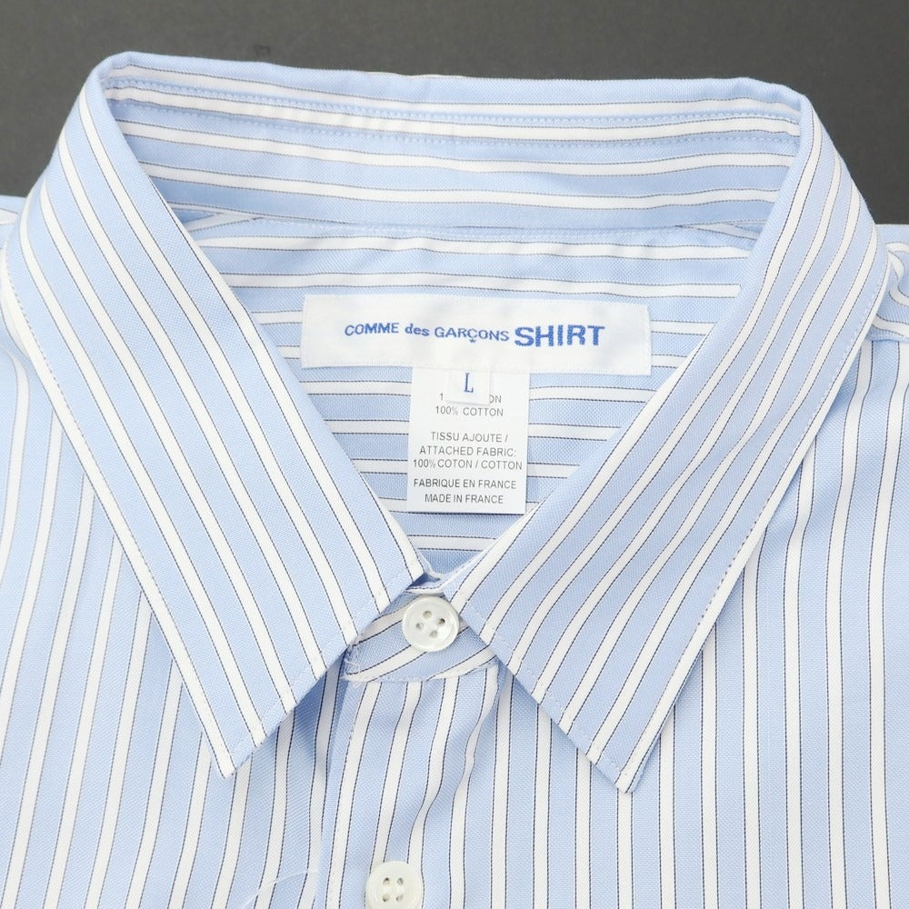 【中古】コムデギャルソンシャツ COMME des GARCONS SHIRT 2023年秋冬 切替 ストライプ シャツ ライトブルーxホワイト【 L 】【 状態ランクA 】【 メンズ 】
[APD]