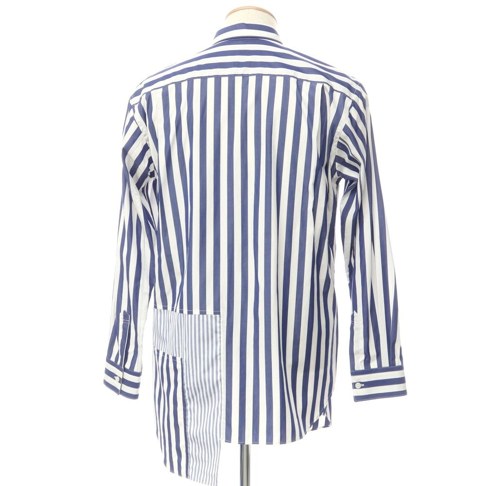【中古】コムデギャルソンシャツ COMME des GARCONS SHIRT 2023年秋冬 切替 ストライプ シャツ ホワイトxネイビー【 S 】【 状態ランクA 】【 メンズ 】[EPD]