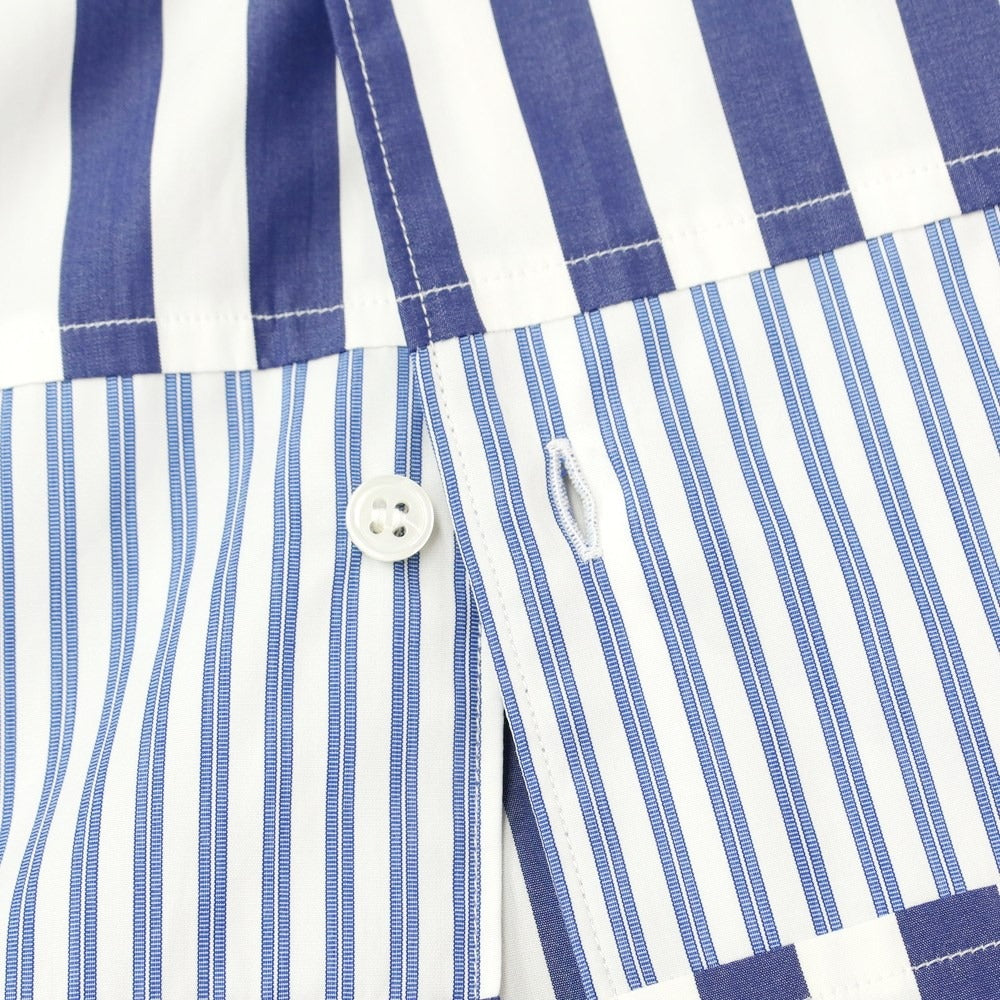 【中古】コムデギャルソンシャツ COMME des GARCONS SHIRT 2023年秋冬 切替 ストライプ シャツ ホワイトxネイビー【 S 】【 状態ランクA 】【 メンズ 】[EPD]