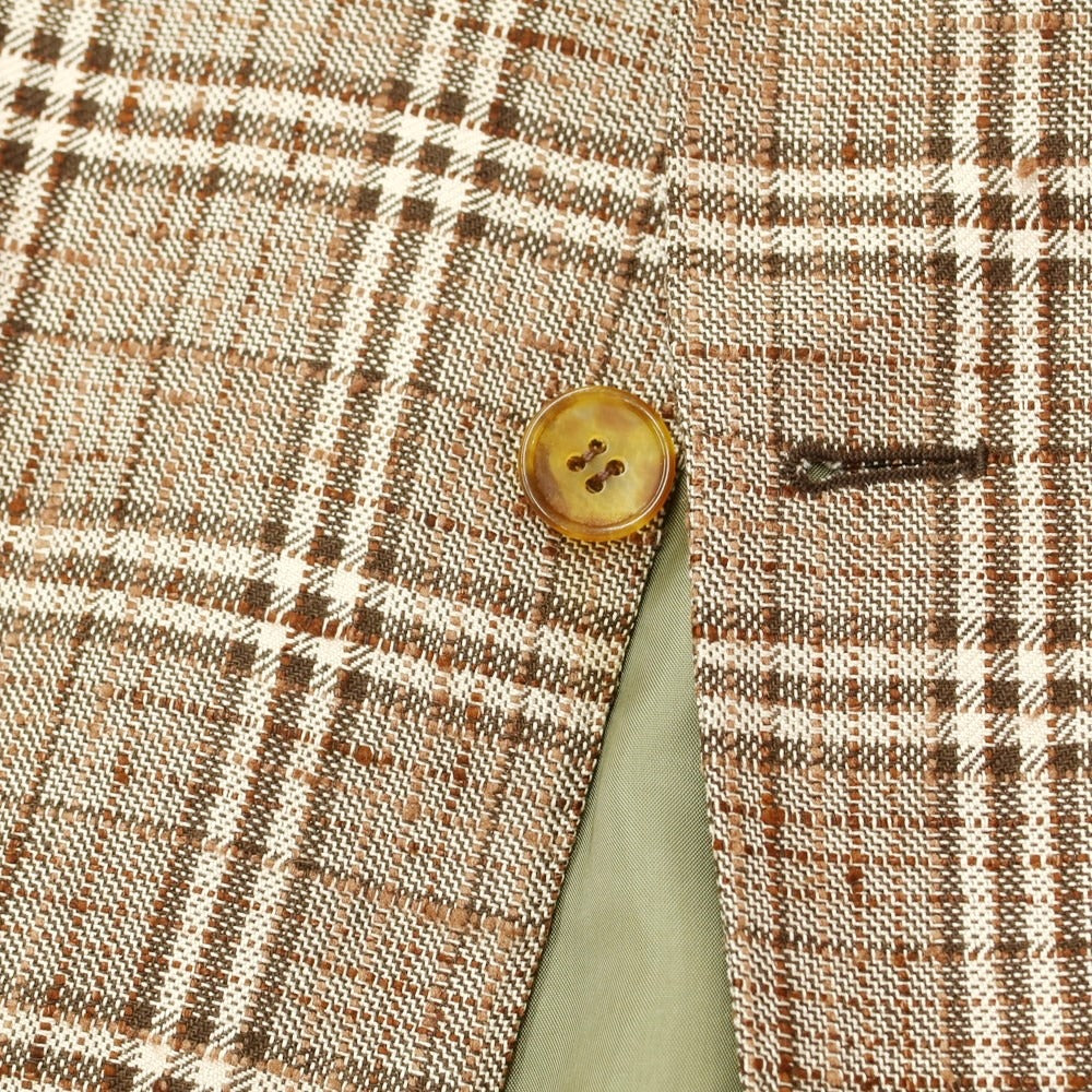 [Used] MP di MASSIMO PIOMBO Silk linen check 3B casual jacket brown [Size 46] [BRW] [S/S] [Condition rank B] ​​[Men&