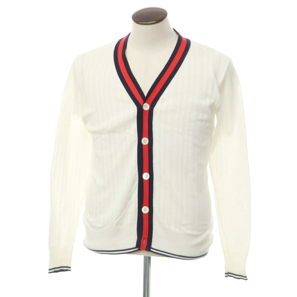 [Used] Letroyes Cotton Cardigan White x Navy [Size 4] [WHT] [S/S] [Condition Rank B] [Men&