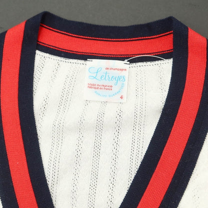 [Used] Letroyes Cotton Cardigan White x Navy [Size 4] [WHT] [S/S] [Condition Rank B] [Men&