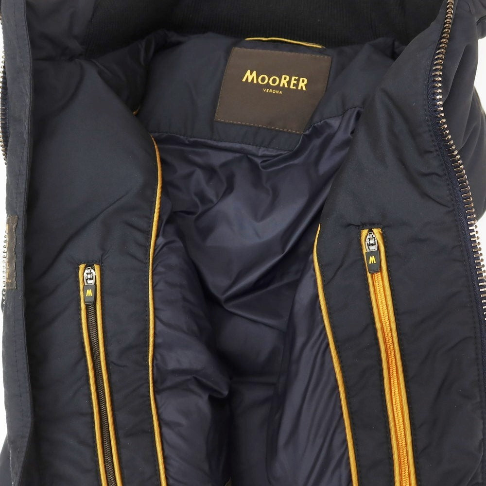 【中古】ムーレー MOORER ポリエステル ダブルジップ ダウンベスト ダークネイビー【 44 】【 状態ランクB 】【 メンズ 】