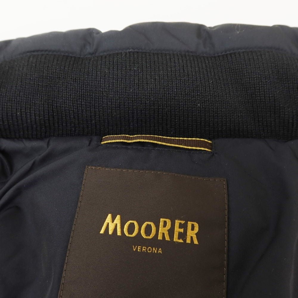 【中古】ムーレー MOORER ポリエステル ダブルジップ ダウンベスト ダークネイビー【 44 】【 状態ランクB 】【 メンズ 】