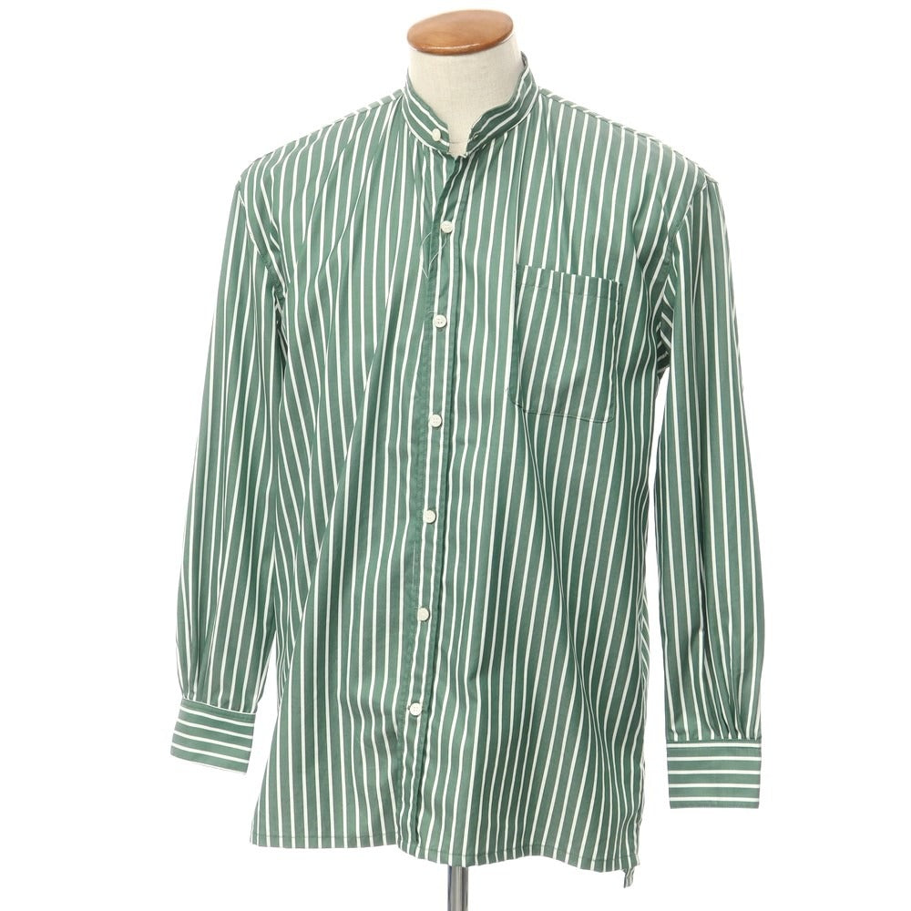 [Used] Placide Oversized Striped Band Collar Shirt Green x White [3] [Condition Rank A] [Men&