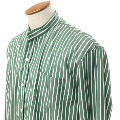 [Used] Placide Oversized Striped Band Collar Shirt Green x White [3] [Condition Rank A] [Men&