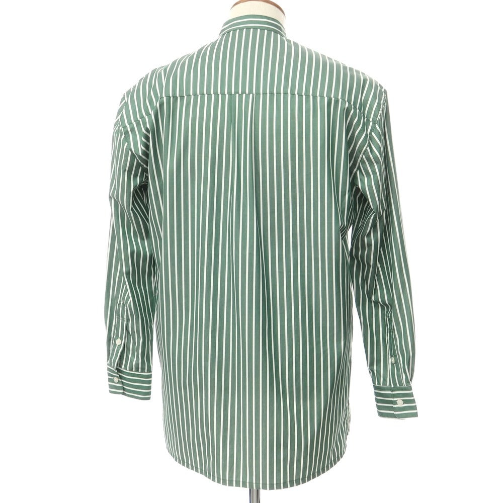 [Used] Placide Oversized Striped Band Collar Shirt Green x White [3] [Condition Rank A] [Men&