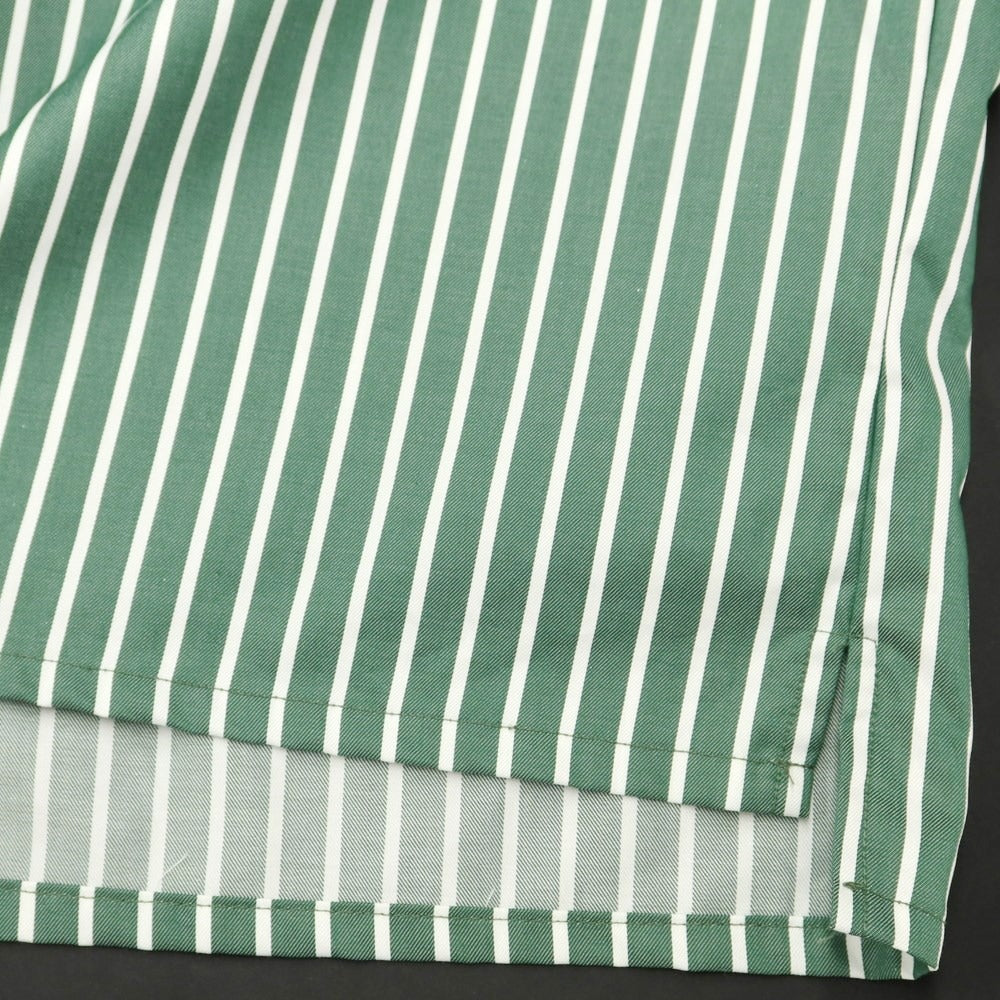 [Used] Placide Oversized Striped Band Collar Shirt Green x White [3] [Condition Rank A] [Men&