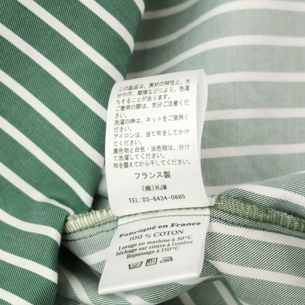 [Used] Placide Oversized Striped Band Collar Shirt Green x White [3] [Condition Rank A] [Men&