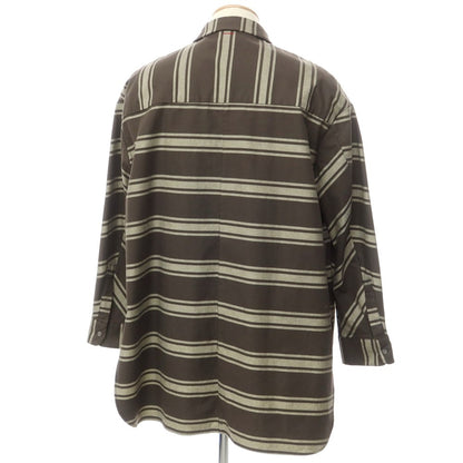 [Used] Shinya Kozuka SHINYA KOZUKA Oversized Striped Shirt Khaki x Off-White [SMALL] [Condition Rank B] [Men&