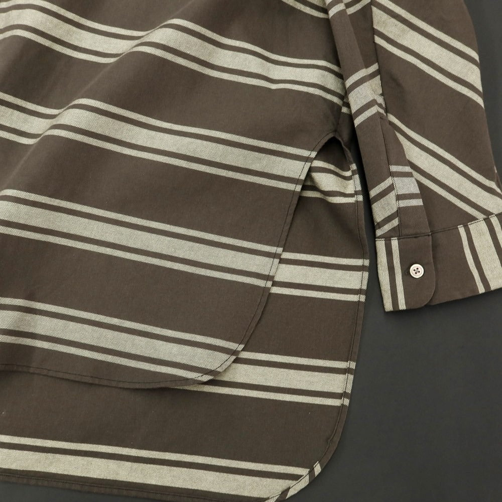 [Used] Shinya Kozuka SHINYA KOZUKA Oversized Striped Shirt Khaki x Off-White [SMALL] [Condition Rank B] [Men&