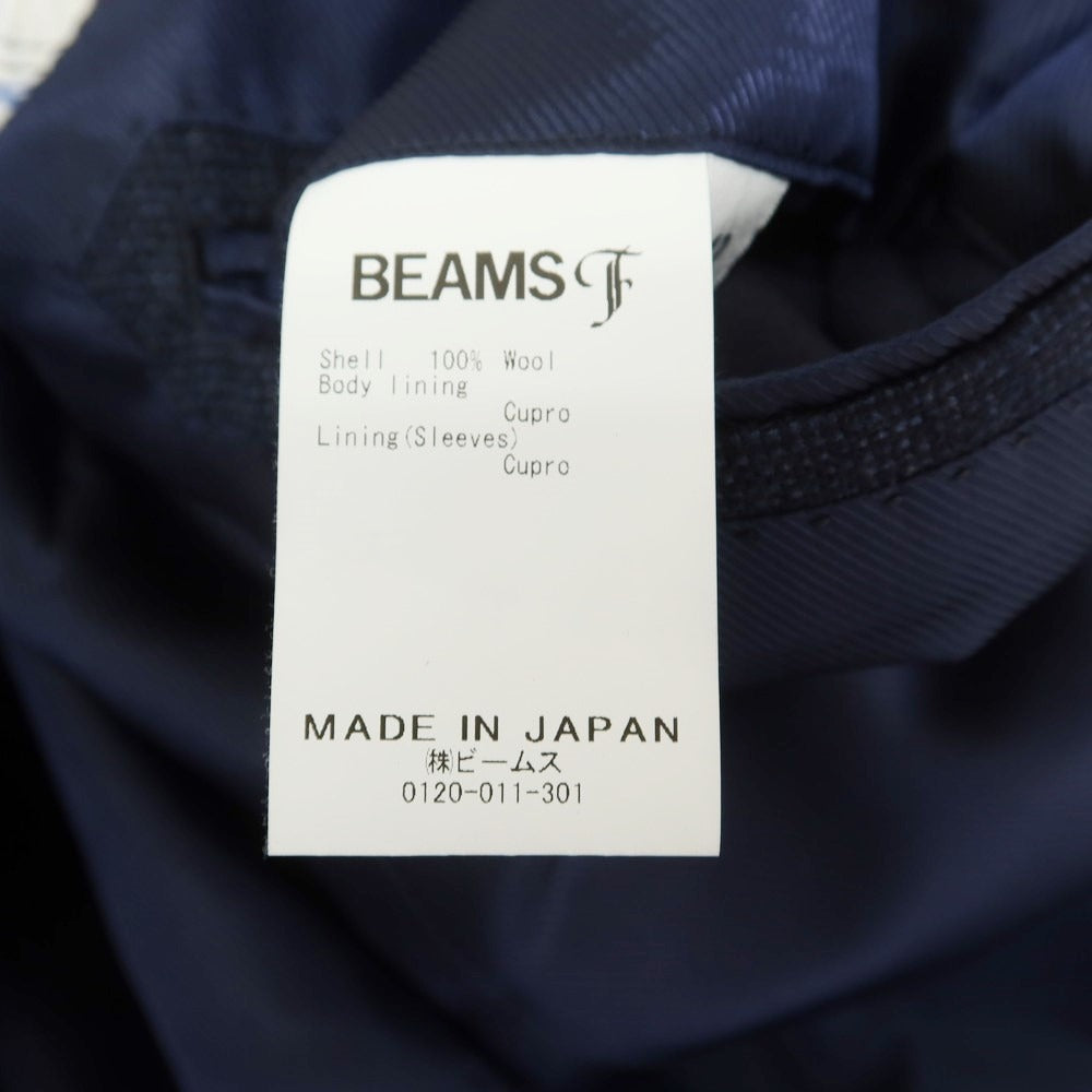 【中古】ビームスエフ BEAMS F ウール スリーピース 3つボタンスーツ ネイビー【サイズ42 8R】【NVY】【A/W】【状態ランクC】【メンズ】