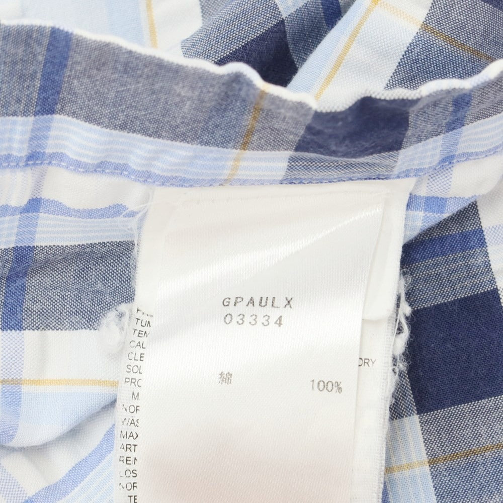 [Used] CIT LUXURY Check Horizontal Collar Shirt Light Blue x Navy [39] [Condition Rank C] [Men&