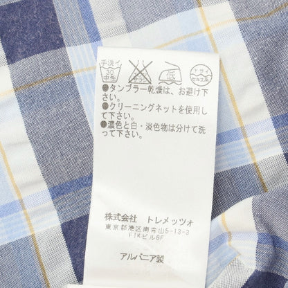 [Used] CIT LUXURY Check Horizontal Collar Shirt Light Blue x Navy [39] [Condition Rank C] [Men&