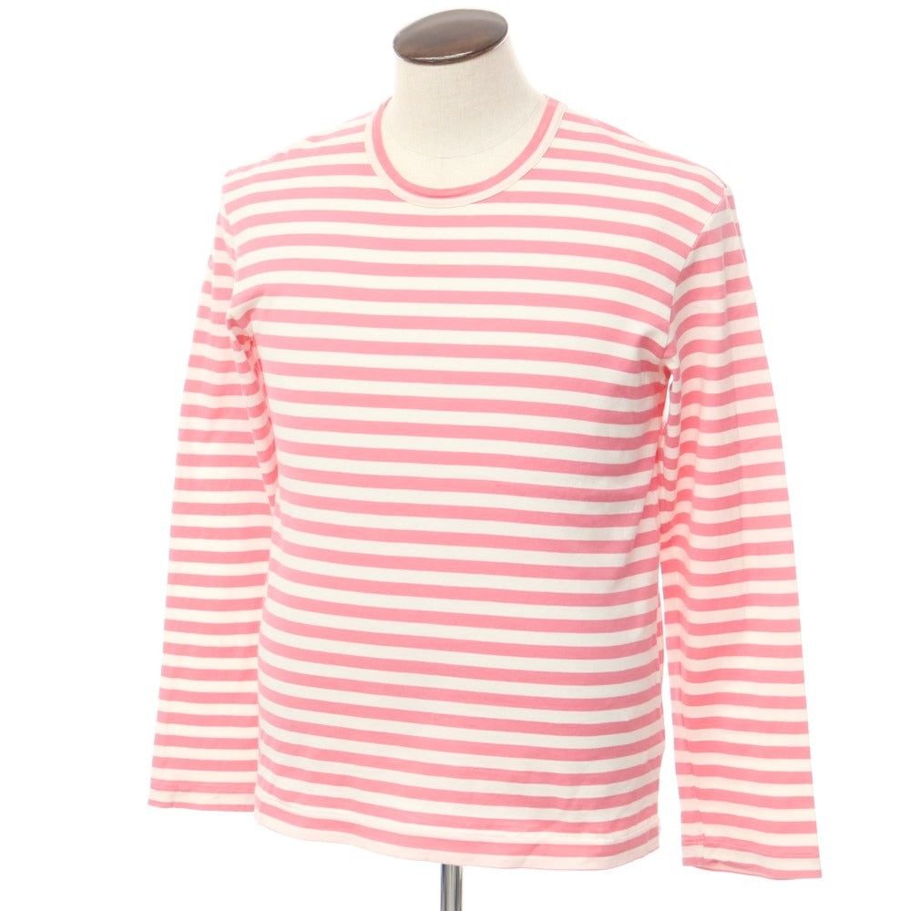 [Used] COMME des GARCONS HOMME PLUS 2020 Spring/Summer Cotton Striped Long Sleeve T-Shirt Pink x White [L] [Condition Rank C] [Men&