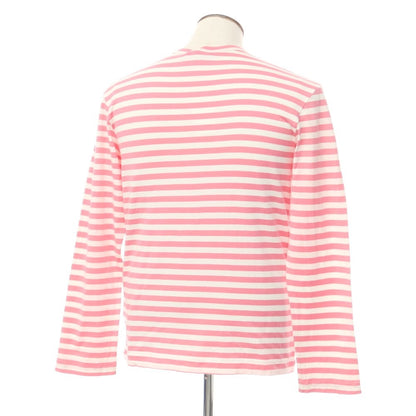 [Used] COMME des GARCONS HOMME PLUS 2020 Spring/Summer Cotton Striped Long Sleeve T-Shirt Pink x White [L] [Condition Rank C] [Men&