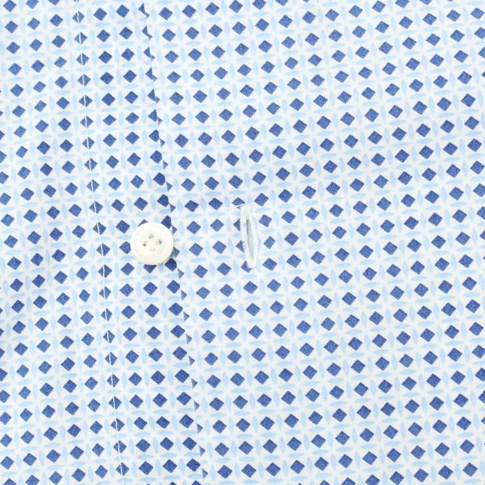 [Used] BARBA DANDY LIFE Cotton Horizontal Collar Casual Shirt White x Blue [39] [Condition Rank C] [Men&