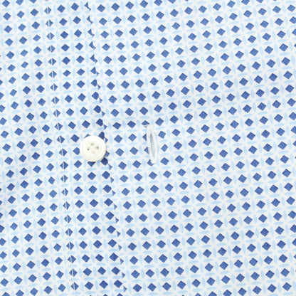 [Used] BARBA DANDY LIFE Cotton Horizontal Collar Casual Shirt White x Blue [39] [Condition Rank C] [Men&