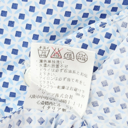 [Used] BARBA DANDY LIFE Cotton Horizontal Collar Casual Shirt White x Blue [39] [Condition Rank C] [Men&