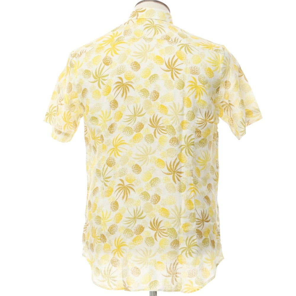 [Used] Altemflower Linen Botanical Pattern Wide Collar Short Sleeve Shirt White x Yellow [41] [Condition Rank A] [Men&