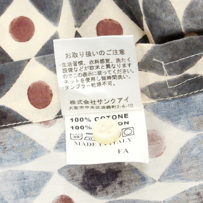 [Used] Altemflower Cotton All-over Print Wide Collar Casual Shirt Beige x Gray [38] [Condition Rank A] [Men&