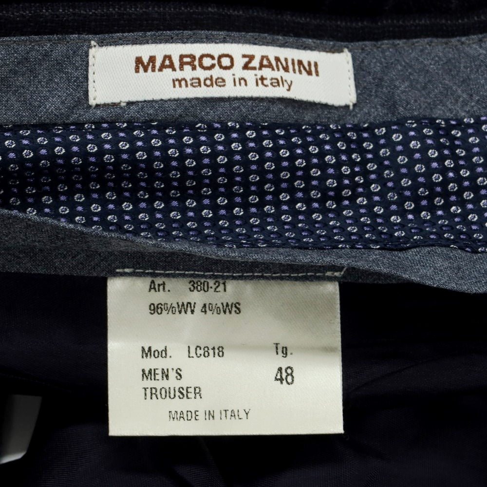 【中古】【未使用】マルコ ザニーニ MARCO ZANINI ウールカシミヤ ストライプ ドレススラックスパンツ ネイビーxライトグレー【サイズ48】【NVY】【A/W】【状態ランクS】【メンズ】【759078】