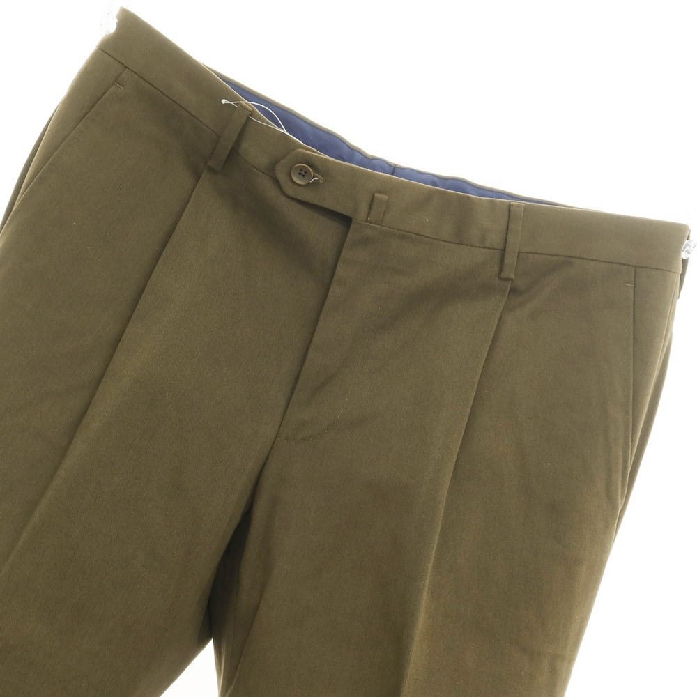 [Used] [Unused] MARCO ZANINI Cotton Casual Slacks Pants Olive Color [Size 52] [KAK] [S/S] [Condition Rank S] [Men&