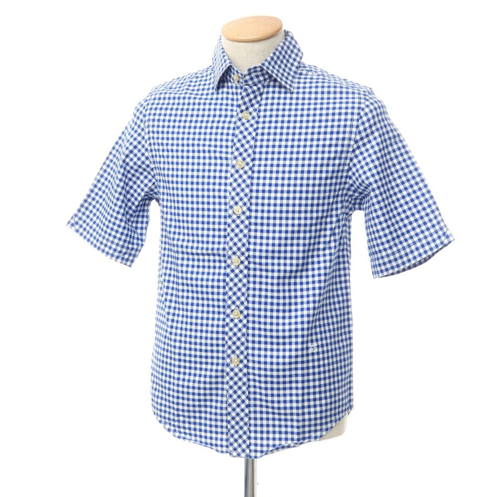 [Used] G-STAR RAW Cotton Check Short Sleeve Shirt Blue x White [XXS] [Condition Rank A] [Men&