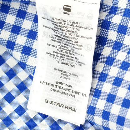 [Used] G-STAR RAW Cotton Check Short Sleeve Shirt Blue x White [XXS] [Condition Rank A] [Men&