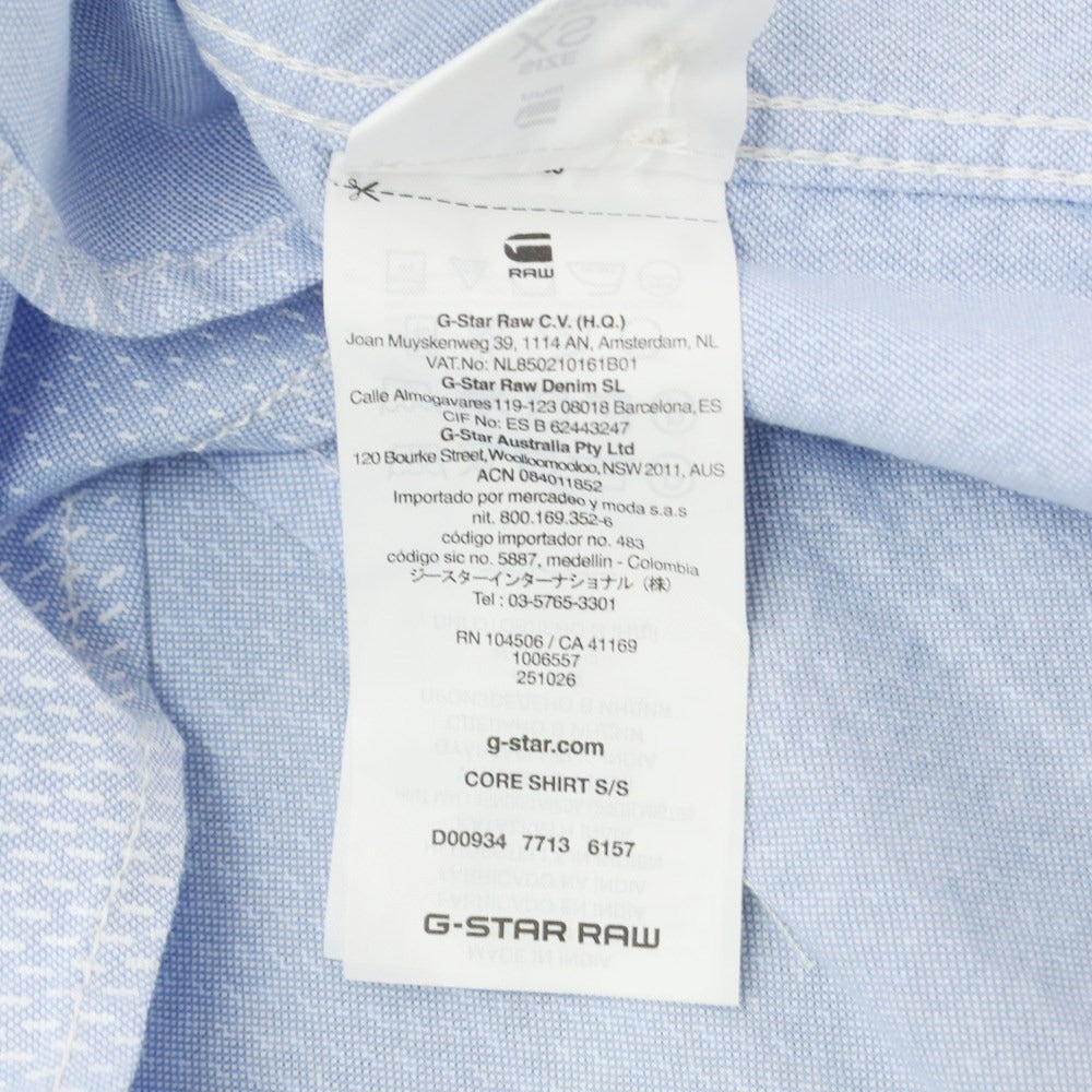 [Used] [Unused] G-STAR RAW Cotton Short Sleeve Shirt Light Blue [XS] [Condition Rank S] [Men&