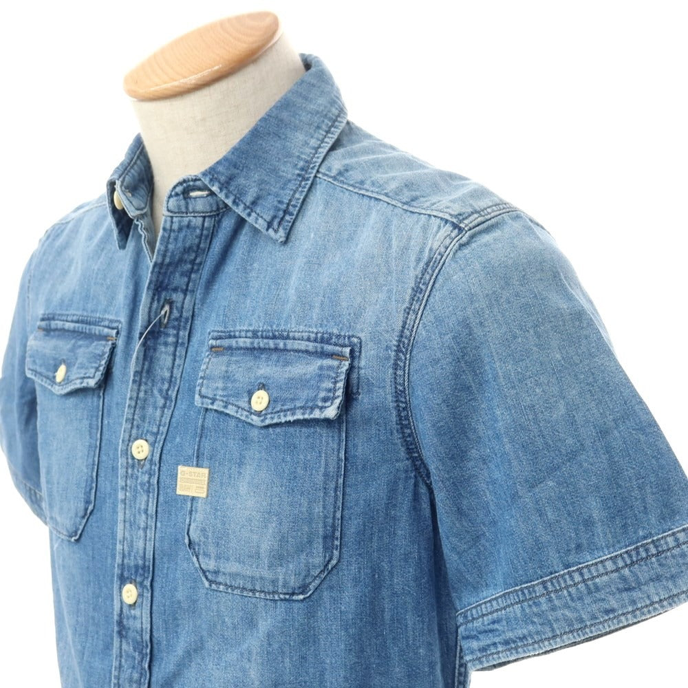 【中古】ジースターロウ G-STAR RAW コットン デニム 半袖シャツ ネイビー【 XXS 】【 状態ランクA 】【 メンズ 】