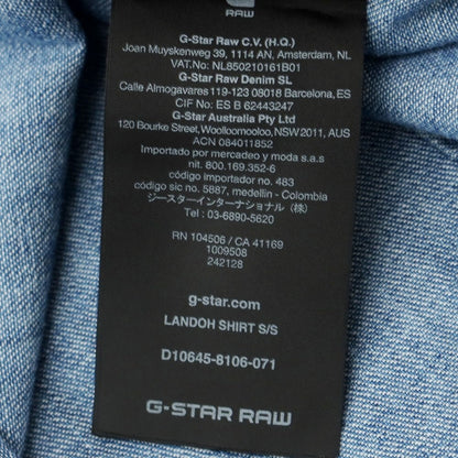 [Used] G-STAR RAW Cotton Denim Short Sleeve Shirt Navy [XXS] [Condition Rank A] [Men&