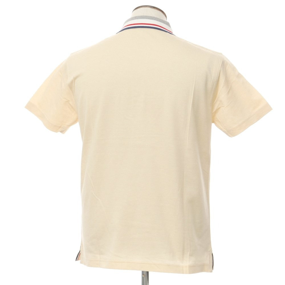 [Used] [Unused] Green Clubs Cotton Short Sleeve Polo Shirt Light Orange x White [4] [Condition Rank S] [Men&