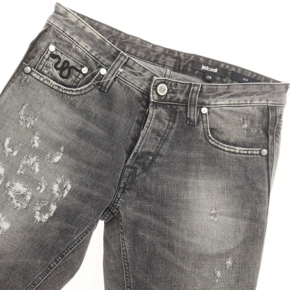 [Used] Just Cavalli Distressed Jeans Denim Pants Grey [Size 28] [GRY] [S/S/A/W] [Condition Rank B] [Men&