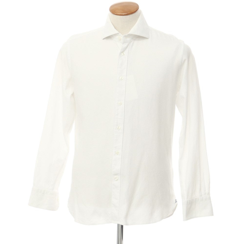 【中古】ビームスハート BEAMS HEART コットン ワイドカラー ドレスシャツ ホワイト【 M 】【 状態ランクC 】【 メンズ 】