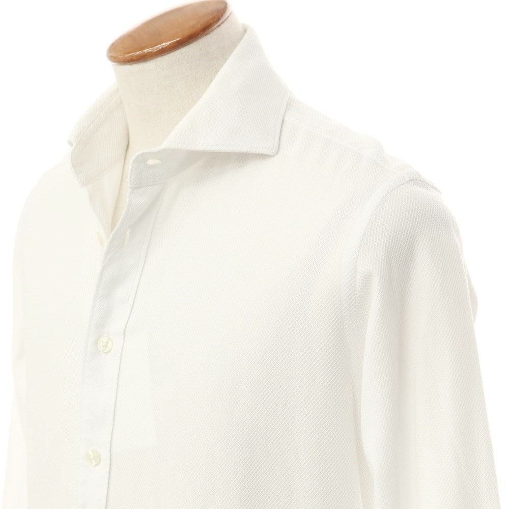 【中古】ビームスハート BEAMS HEART コットン ワイドカラー ドレスシャツ ホワイト【 M 】【 状態ランクC 】【 メンズ 】