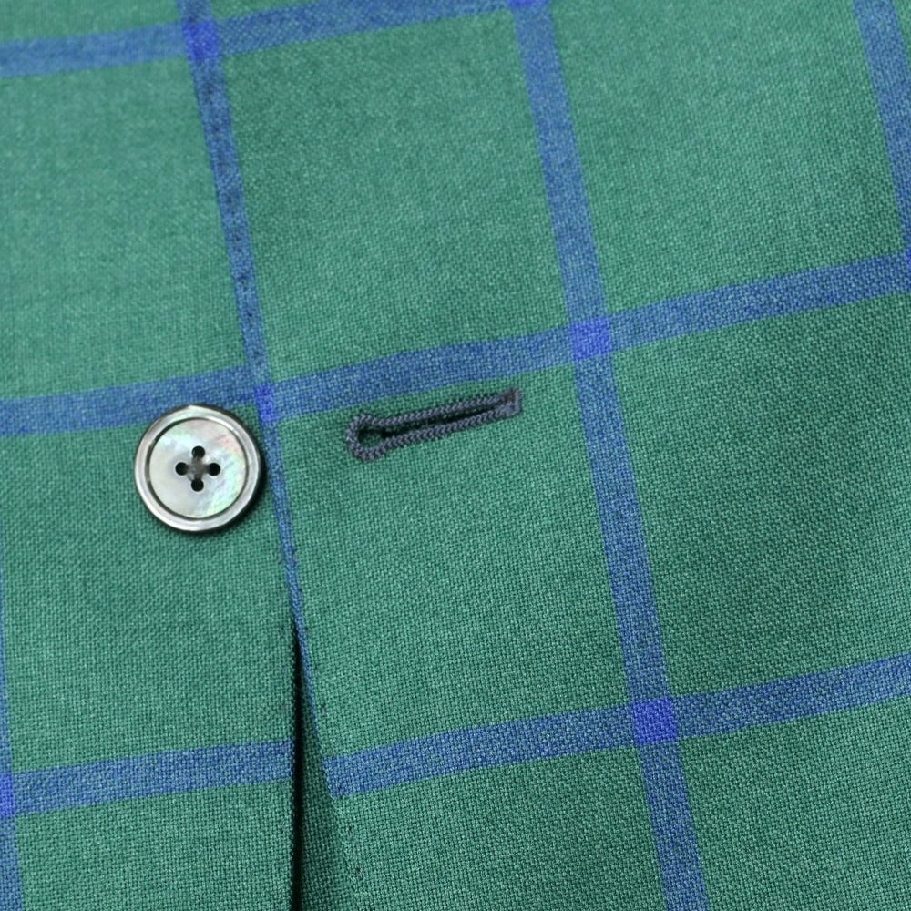 [Used] LBM1911 Cashmere Silk Check Tailored Jacket Green x Blue [46] [Condition Rank B] ​​[Men&