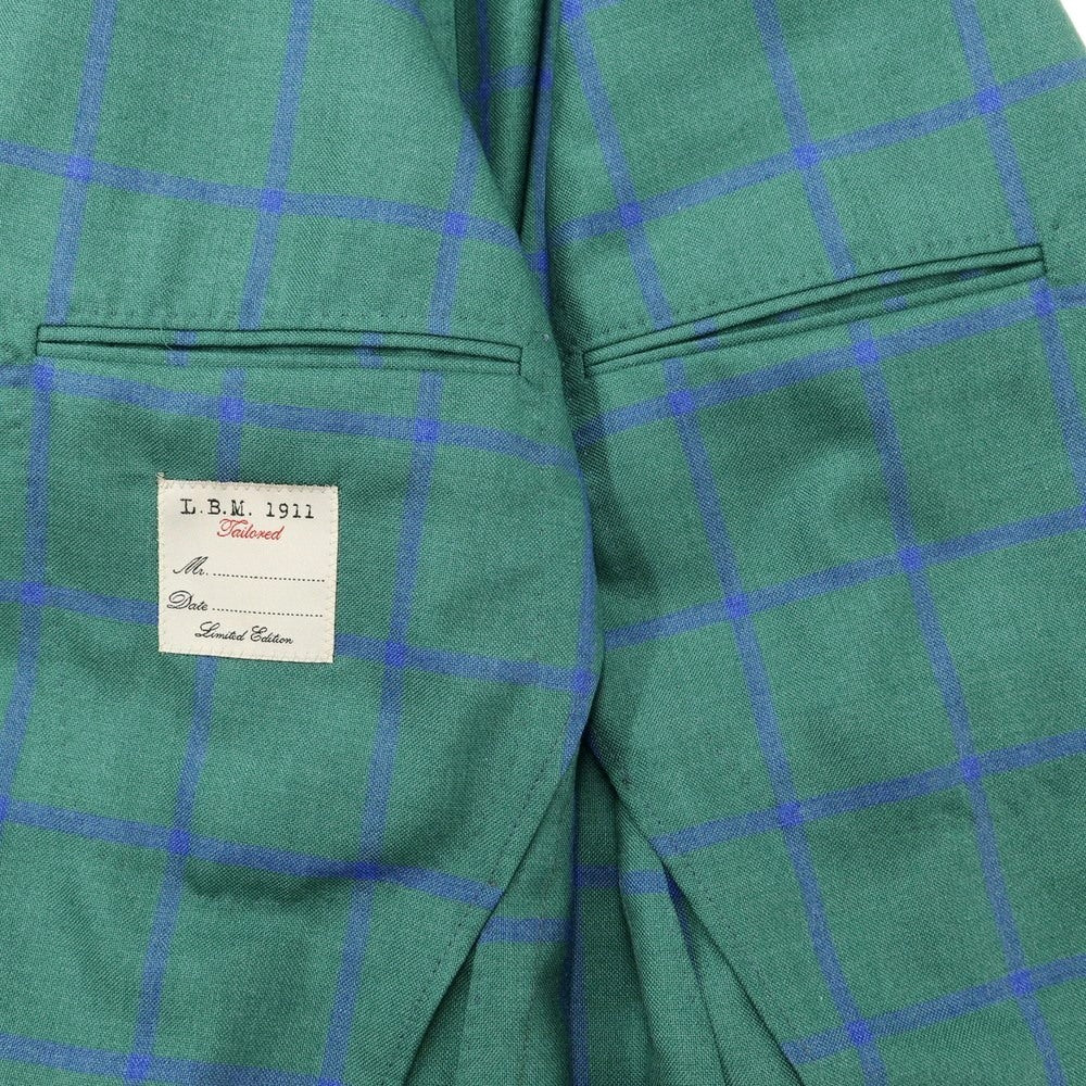 [Used] LBM1911 Cashmere Silk Check Tailored Jacket Green x Blue [46] [Condition Rank B] ​​[Men&