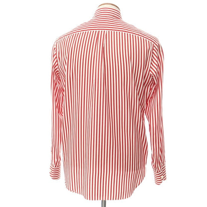 [Used] ISAIA Cotton Striped Button-down Casual Shirt White x Red [40] [Condition Rank B] [Men&