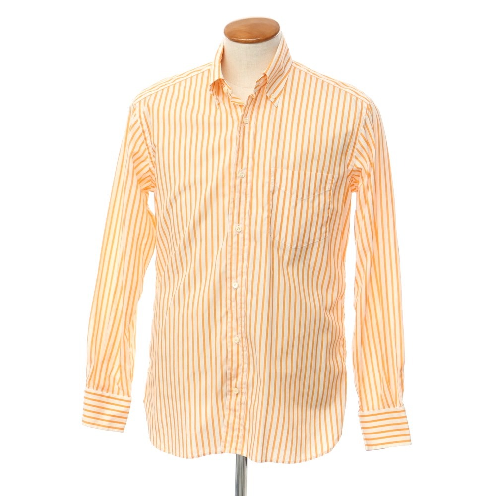 [Used] GUY ROVER Cotton Striped Button-down Casual Shirt White x Orange [39] [Condition Rank B] ​​[Men&