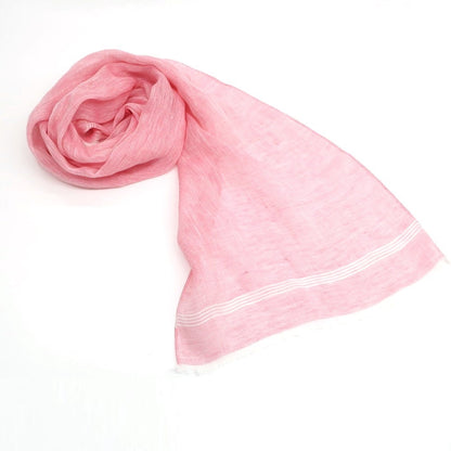 [Used] [Unused] CANTINI Linen Stole Pink x White [Condition Rank S] [Men&