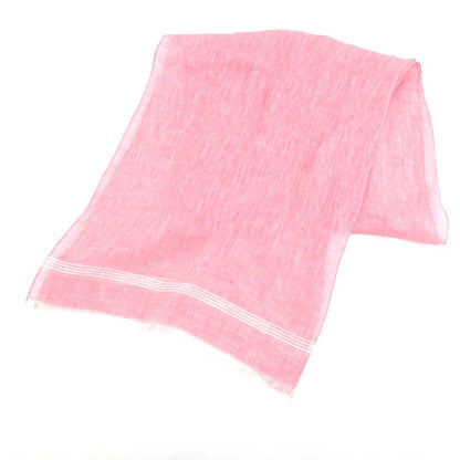 [Used] [Unused] CANTINI Linen Stole Pink x White [Condition Rank S] [Men&