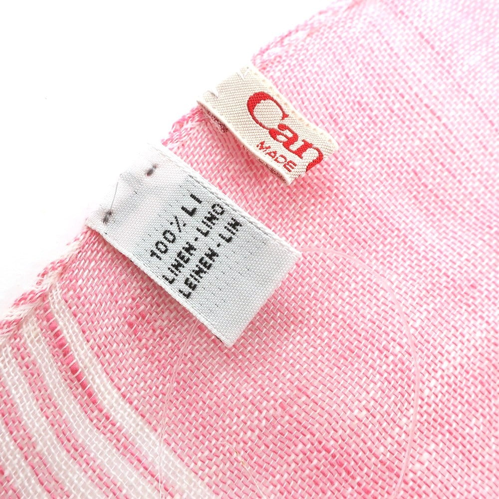 [Used] [Unused] CANTINI Linen Stole Pink x White [Condition Rank S] [Men&