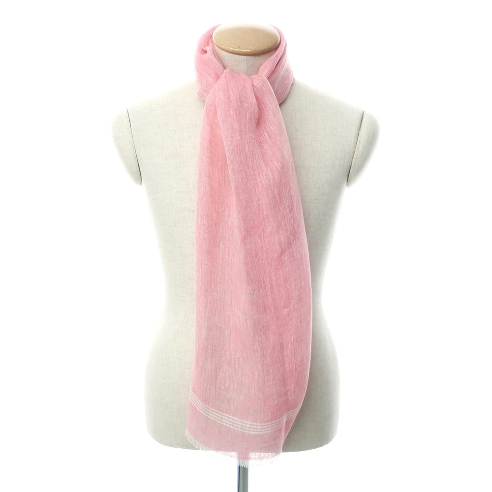 [Used] [Unused] CANTINI Linen Stole Pink x White [Condition Rank S] [Men&