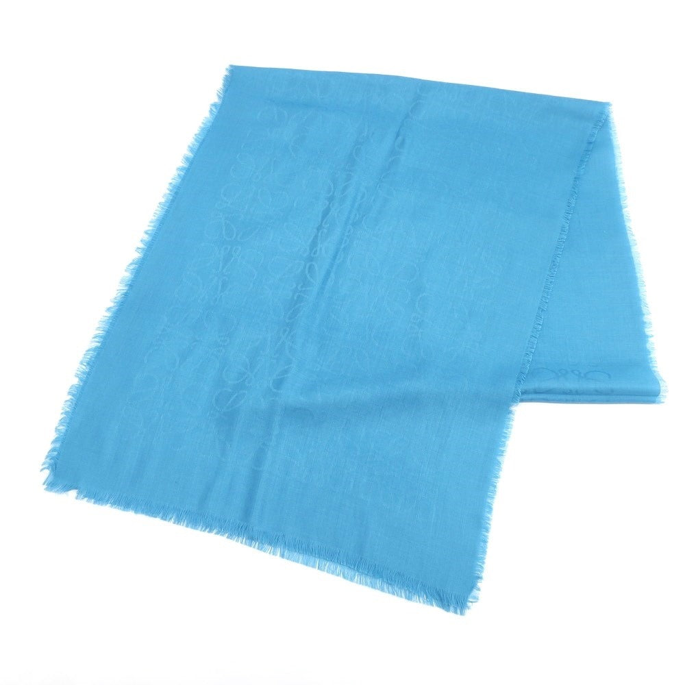 [Used] LOEWE wool silk cashmere scarf, turquoise blue [Condition: A] [Men&