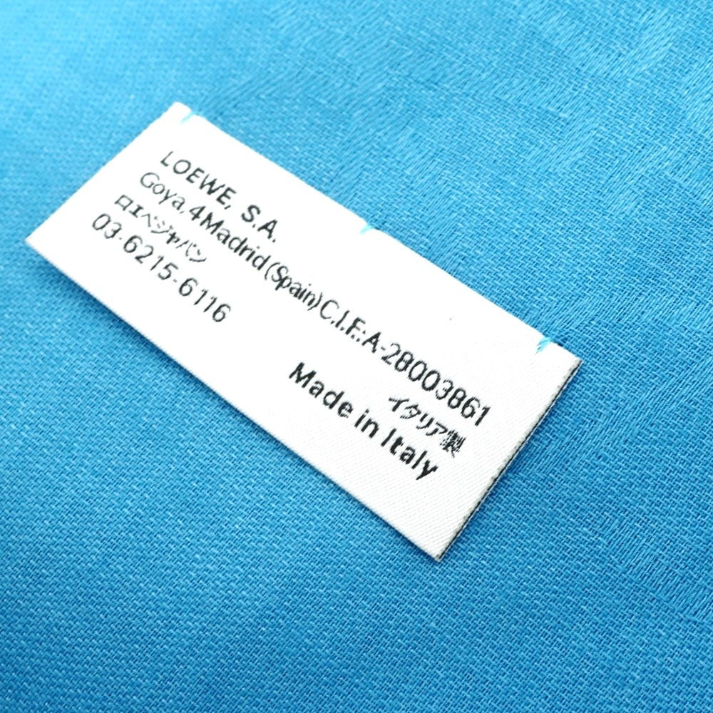 [Used] LOEWE wool silk cashmere scarf, turquoise blue [Condition: A] [Men&